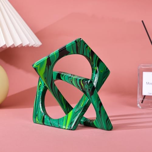 Emerald Green Knot Statue Modern Geometric Decor