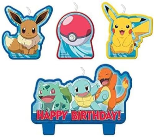 Amscan Pokemon Birthday Candle Set - 4pcs