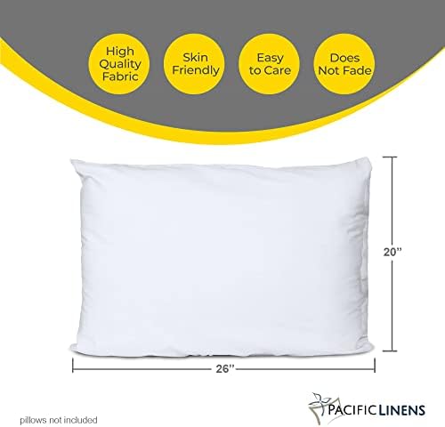 Pacific Linens Pillow Protector - 2 Pack White Standard Size