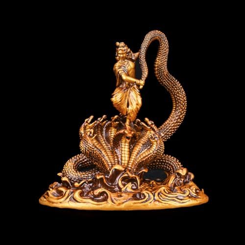 Dancing Krishna Figurine Statue for Car Dashboard Decor