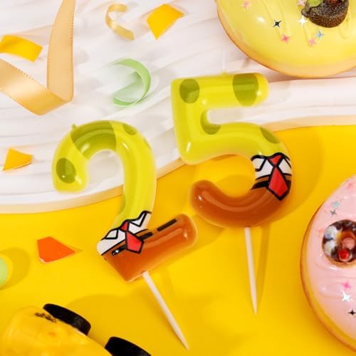 Yellow Sponge Number 25 Birthday Candle