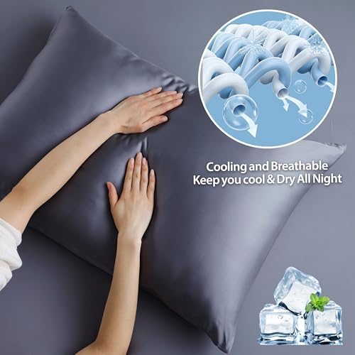 ShunjieHome 2 Pack Cooling Bamboo Pillow Cases