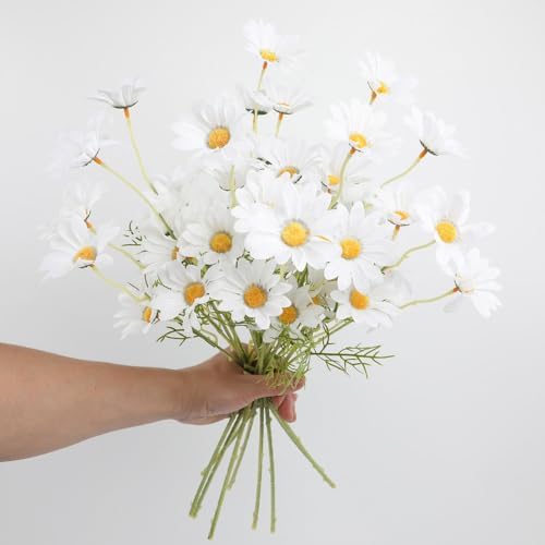 NatureMan Artificial Daisy Flowers 16 Bundles UV Resistant