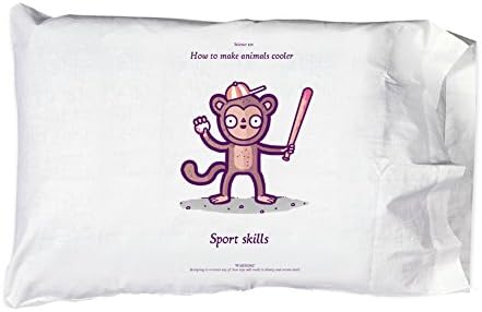 Hat Shark Single Pillowcase - Monkey Sport Skills Funny Randy Otter