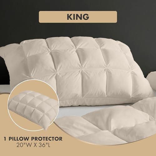 Madison Park Stay Puffed King Pillowcase Protector Tan