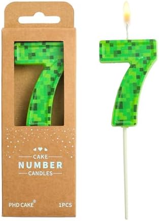 PHD CAKE 276 Inch Number 7 Pixel Birthday Candles 1