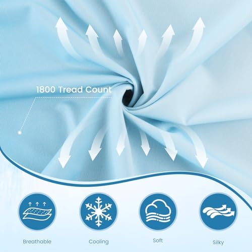 LUXEAR Gradient Cool Pillow Cases 2 Pack for Hot Sleepers