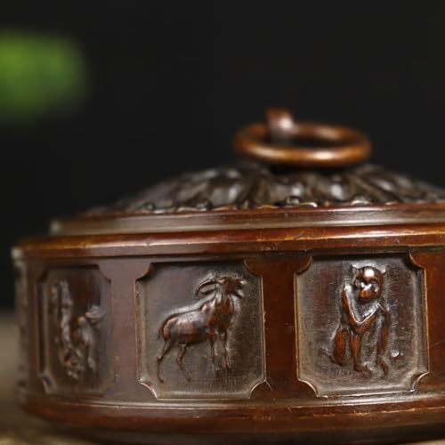 Julrybox Brass Incense Burner Antique Decor Meditation Holder