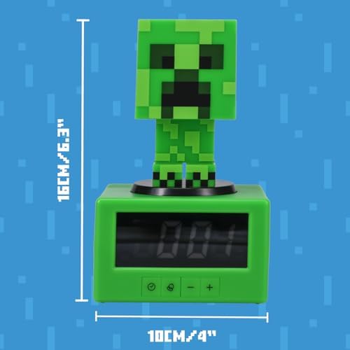 Paladone Minecraft Creeper Alarm Clock - Kids Night Light