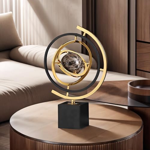 Modern Abstract Metal Marble Sculpture Decor