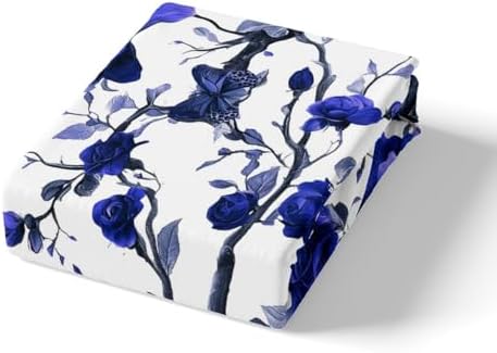 Manfei Botanical Floral Fitted Sheet Set with 2 Pillowcases