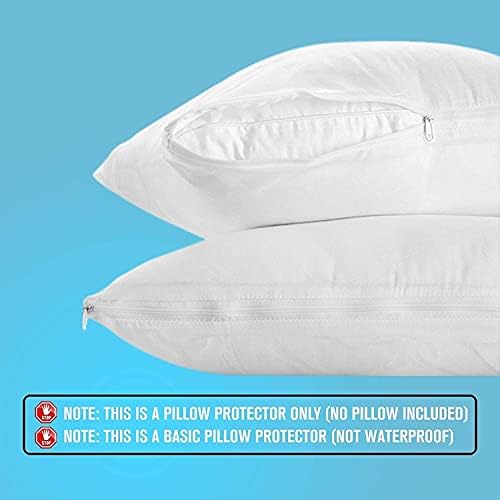 Mastertex Grand Pillow Covers - King Size Zipper Protector 2 Pack