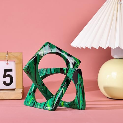 Emerald Green Knot Statue Modern Geometric Decor