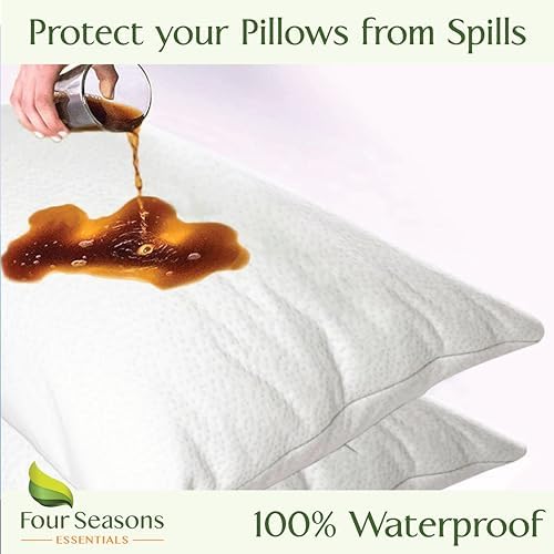 Four Seasons Essentials Waterproof Pillow Protector - Bamboo Viscose Cover