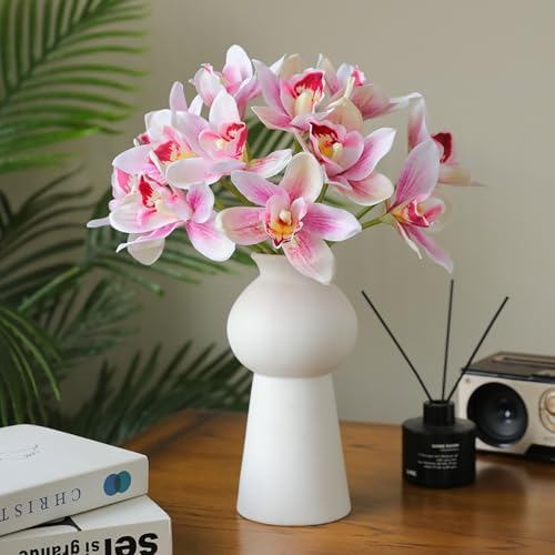 PRTECY 2 Bunches 12 PCS Artificial Orchids Bouquet