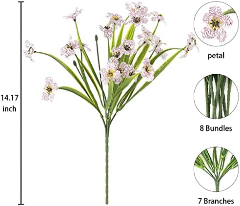 DRT DERUITAI 24 Bundle UV Resistant Artificial Violet Flowers