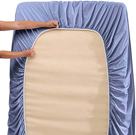 LinenEra 4 Piece Bed Sheet Set - 800 TC Steel Blue Twin XL