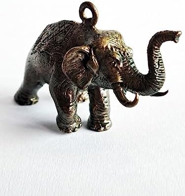 Thai Sawasdee Black Brass Elephant Statues - Miniature Home Decor