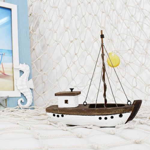 Linfevisi 59 Wooden Sailboat Decor for Home Bathrooms