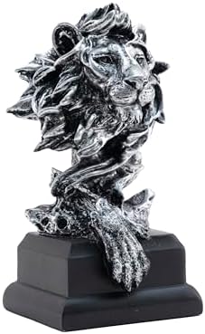 AMOIENSIS Lion Bust Statue 9 Inch Resin Sculpture