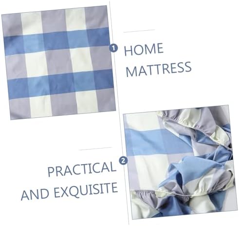 Luxshiny Blue Plaid Twin Fitted Sheet with Breathable Cover