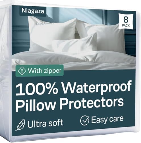 Niagara 8 Pack Waterproof Pillow Protectors Queen 20x30 Inch Set