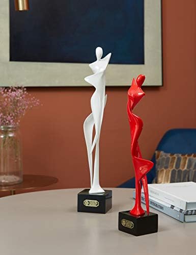 NENBOLEC Yoga Sculpture Figurine 165 Inch White Polyresin Statue