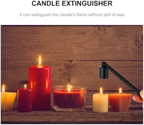 BIUDECO Long Handle Candle Snuffer with Black Finish