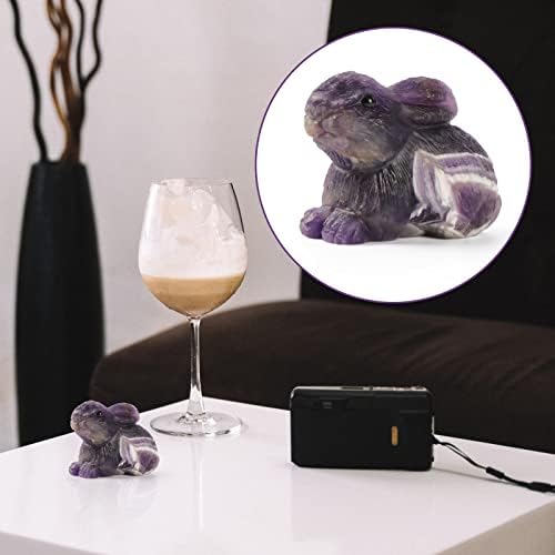 Artistone 2 Inch Amethyst Crystal Rabbit Statue