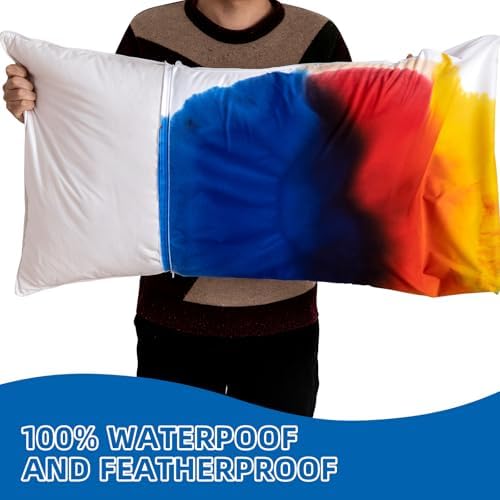 Set of 4 Waterproof Pillow Protectors with Zipper