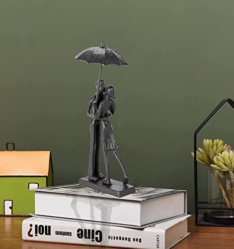 Handcrafted Iron Couple Sculpture - Romantic Home Decor Statue