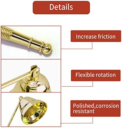Metal Candle Snuffer with Long Handle - Gold Plating