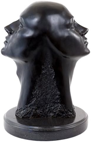 Contemporary Art Bronze Figurine Head of Janus Signed Martin Klein
