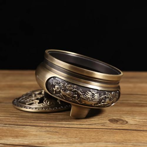 Julrybox Brass Incense Burner Chinese Style Copper Holder