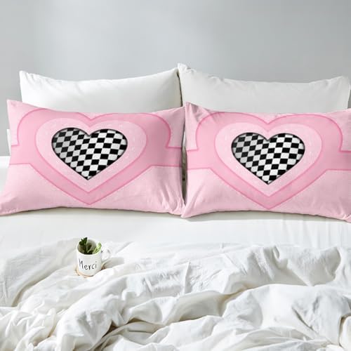 Manfei Racing Checkered Flag Fitted Sheet Set Queen Size