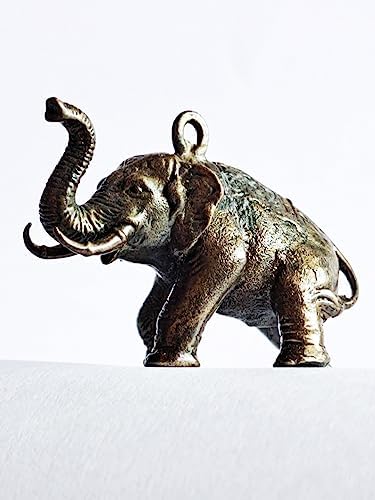 Thai Sawasdee Black Brass Elephant Statues - Miniature Home Decor