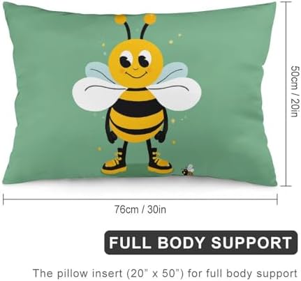 NWGHM Cartoon Bee Pillow Case with Zipper 30x20 Inches