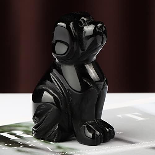 Artistone 2 Inch Black Obsidian Dog Statue Figurine