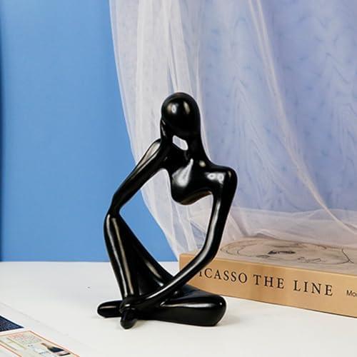 Modern Thinker Statue Home Decor Black-Right