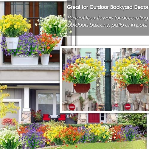 TURNMEON 20 Pcs Artificial White Flowers Set