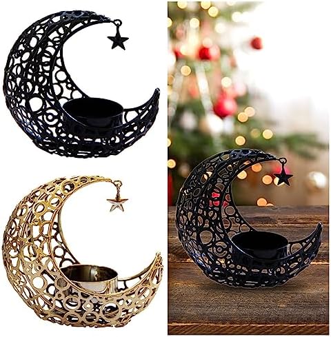 Moon Shaped Candle Holder Sculpture for Home Decor