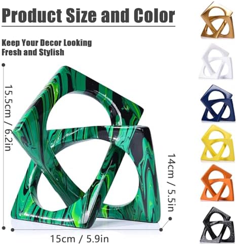 Emerald Green Knot Statue Modern Geometric Decor