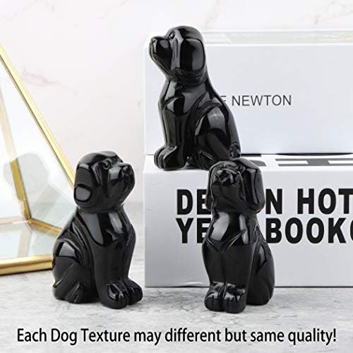 Artistone 2 Inch Black Obsidian Dog Statue Figurine