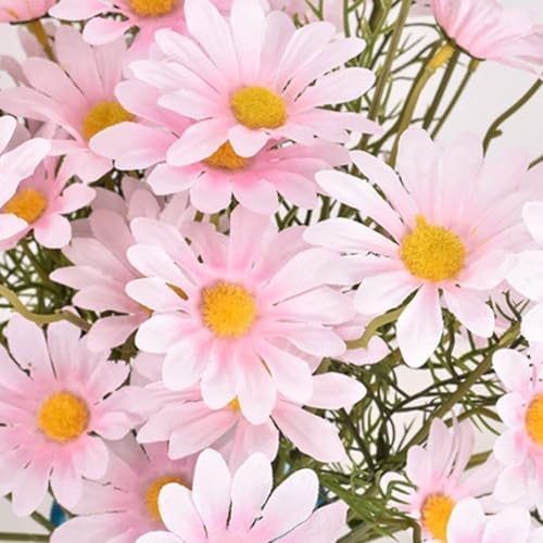 OUKEYI 10 Bundles Artificial Silk Daisy Flowers