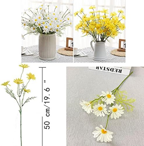 OUKEYI Artificial Daisy Flowers 12 Bundles White 1