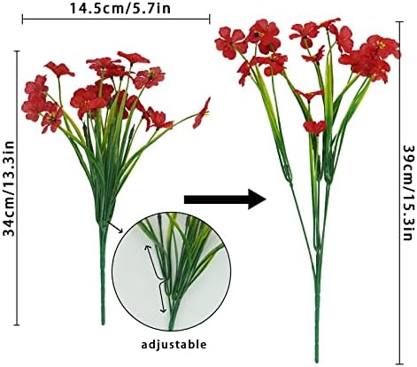 Uieke 16PCS Artificial Flowers for Outdoor Use