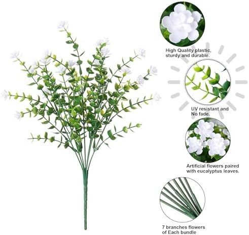 Ivydale Artificial White Flowers for Outdoor Spring Decoration