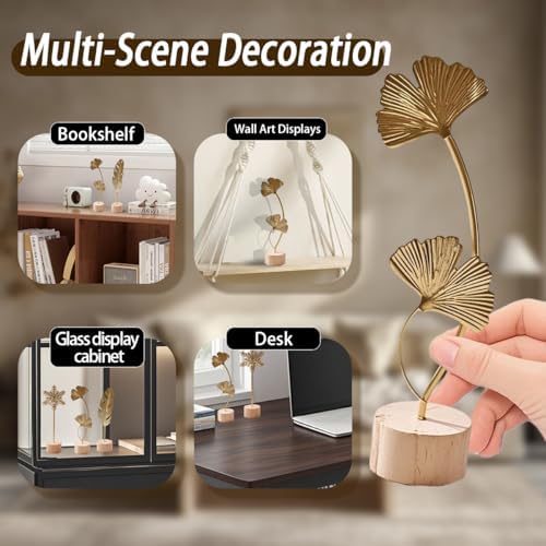 Uimoky Gold Leaf Decor Set 3PCS Modern Sculptures