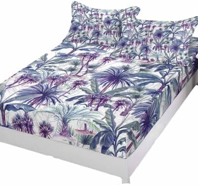 Queen Fitted Sheet Deep Pocket Bed Set with Pillowcases