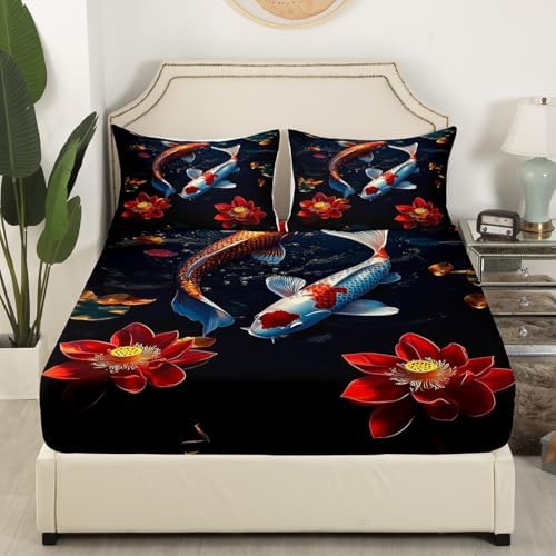 Manfei Flower Bohemian Queen Fitted Sheet Set